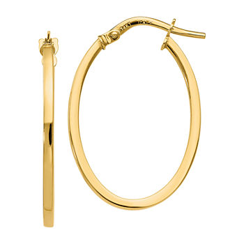 Made in Italy 14K Gold 27mm Oval Hoop Earrings