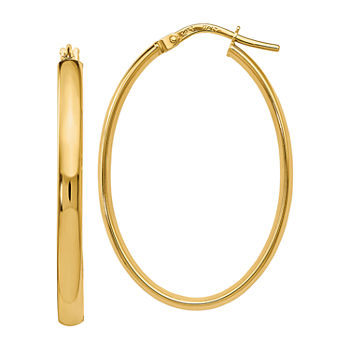 Made in Italy 14K Gold 34mm Oval Hoop Earrings