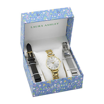 Laura Ashley Womens Stainless Steel Watch Boxed Set Lass1107yg