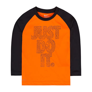 Nike Little Boys Round Neck Long Sleeve Graphic T-Shirt