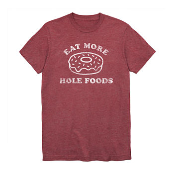 Eat More Hole Foods Mens Crew Neck Short Sleeve Regular Fit Graphic T-Shirt