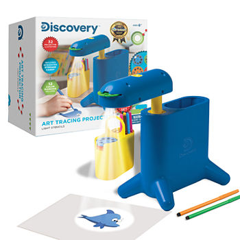 Discovery Kids Art Tracing Projector Kit for Kids 32 Stencils and 12 Markers Included Easy Portable Sketch Machine