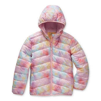 Thereabouts Little & Big Girls Hooded Packable Midweight Puffer Jacket