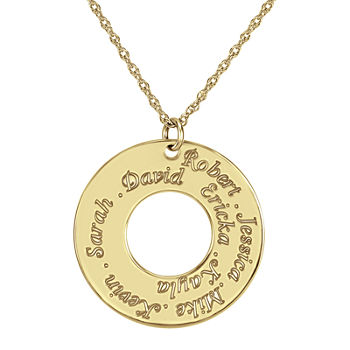 Personalized 14K Gold Over Sterling Silver Family Name Pendant Necklace