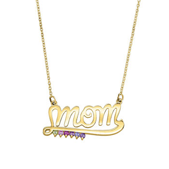 Personalized Genuine Birthstone Mom Necklace