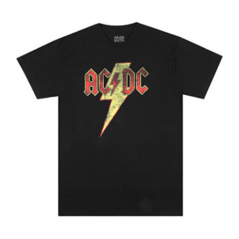 Acdc Logo Big and Tall Mens Crew Neck Short Sleeve Classic Fit Graphic T-Shirt