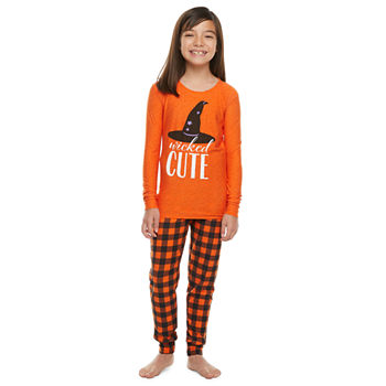 Jaclyn Plaid Witch Family Little & Big Girls 2-pc. Halloween Pajama Set