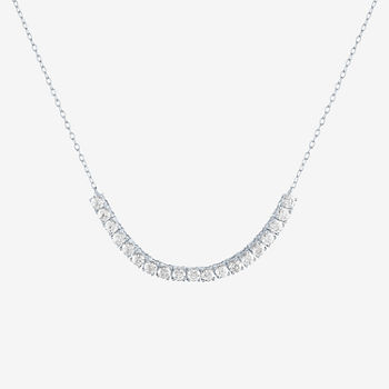 Limited Time Special! Womens Lab Created White Sapphire Sterling Silver Pendant Necklace