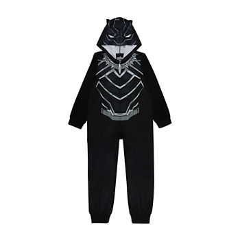 Disney Collection Little & Big Boys Avengers Marvel Black Panther Long Sleeve One Piece Pajama