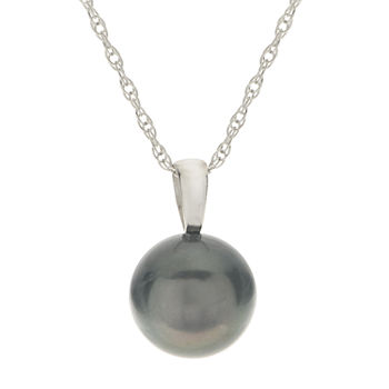 Genuine Tahitian Pearl 14K White Gold Pendant Necklace