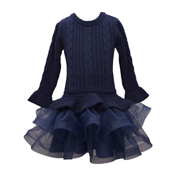 Bonnie Jean Horsehair Little Girls Long Sleeve Sweater Dress