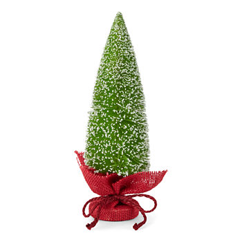 North Pole Trading Co. North Pole Village Sisal Flocked Christmas Tabletop Tree Collection