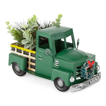 North Pole Trading Co. North Pole Village Green Mini Truck Christmas Tabletop Decor