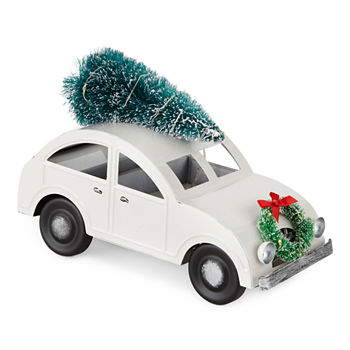 North Pole Trading Co. North Pole Village White Mini Car Christmas Tabletop Decor