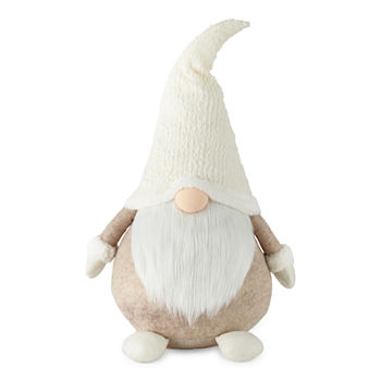 North Pole Trading Co. Chateau 27.5" Ivory Chenille Hat Gnome
