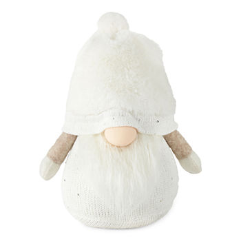 North Pole Trading Co. Chateau 10" Ivory Beanie Hat Gnome