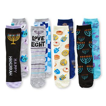 Hanukkah 4 Pair Crew Socks Womens