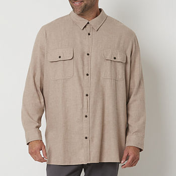 Mutual Weave Big and Tall Mens Adaptive Long Sleeve Regular Fit Flannel Workshirt
