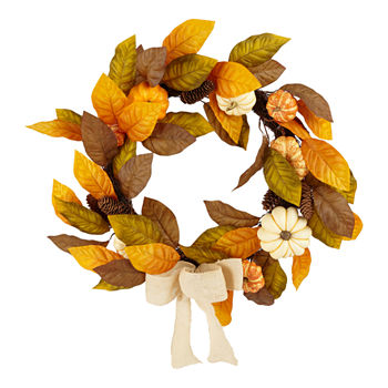 Layerings Autumn Market 22" Magnolia Wreath