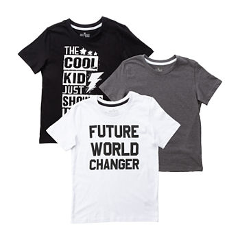 Hollywood 3-Pack Little Boys 3-pc. Crew Neck Short Sleeve Graphic T-Shirt