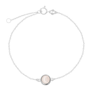 Itsy Bitsy Sterling Silver Coral 9 Inch Cable Round Ankle Bracelet