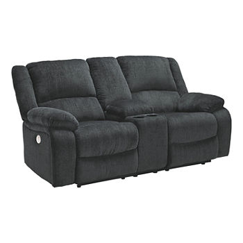 Signature Design by Ashley Dryden Collection Pad-Arm Power Recline Loveseat