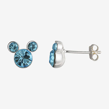 Disney Disney Classics Crystal Sterling Silver 1mm Mickey Mouse Stud Earrings