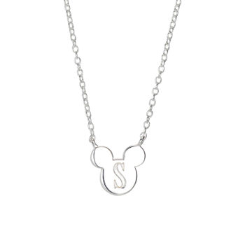 Disney Classics Sterling Silver 16 Inch Cable Mickey Mouse Pendant Necklace
