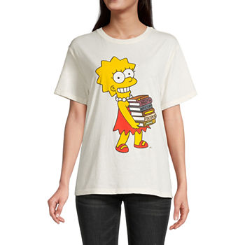 Lisa Simpson Juniors Womens Short Sleeve Oversized Graphic T-Shirt
