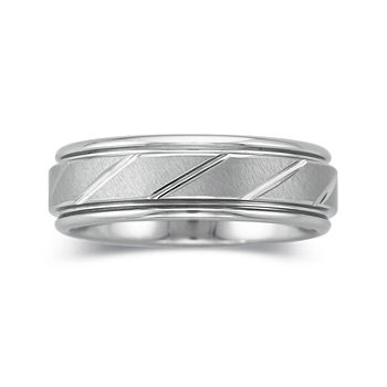 Personalized Mens 7mm Comfort Fit Tungsten Carbide Wedding Band