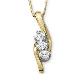 Sirena® ½ CT. T.W. Genuine Diamond 3-Stone Pendant Necklace