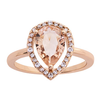 Sparkle Allure Cubic Zirconia 18K Rose Gold Over Brass Halo Cocktail Ring