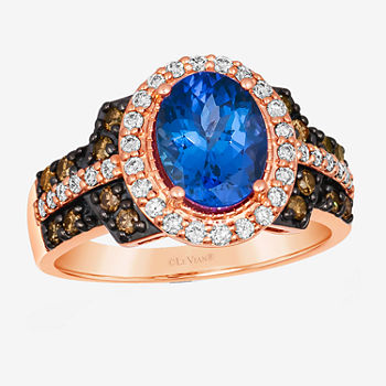 Le Vian® Ring featuring 1  3/4 CT. T.W. Blueberry Tanzanite® 1/3 CT. T.W. Chocolate Diamonds®  1/3 CT. T.W. Nude Diamonds™  set in 14K Strawberry Gold®