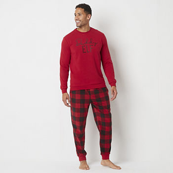 North Pole Trading Co. Mens Crew Neck Long Sleeve 2-pc. Pant Pajama Set