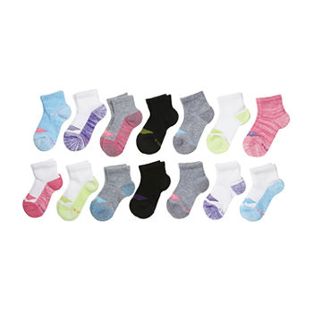 Hanes Ultimate Little & Big Girls 14 Pair Quarter Socks
