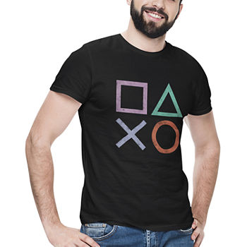 Playstation Controls Mens Crew Neck Short Sleeve Classic Fit Graphic T-Shirt