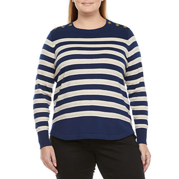 Show Your Stripes: Liz Claiborne Stripe Sweater, Ponte Pants & Stiletto Sandals