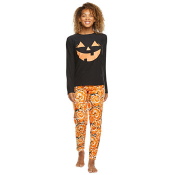Jaclyn Pumpkin Family Womens Long Sleeve 2-pc. Pant Pajama Set