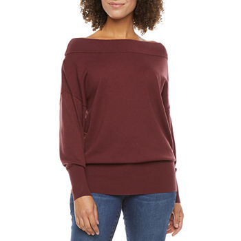 Bold Elements Womens Off the Shoulder Pullover Sweater