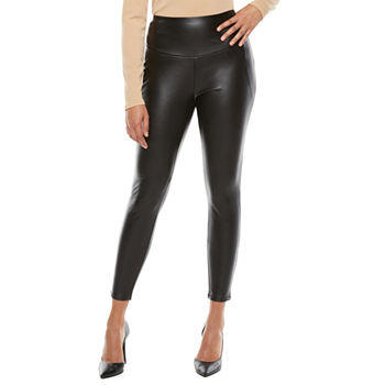 Bold Elements Womens High Rise Curvy Fit Faux Leather Legging