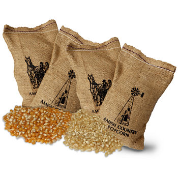 Farm Fresh Burlap Popcorn Kernel Bags - Set of 4