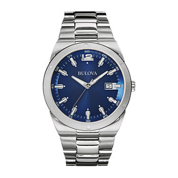 Bulova Classic Mens Silver Tone Stainless Steel Bracelet Watch 96b220