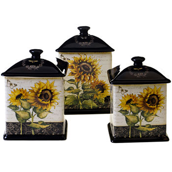 Certified International French Sunflowers 3-pc. Canister Set