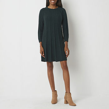 Jessica Howard 3/4 Sleeve Sweater Dress