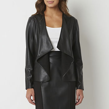Black Label by Evan-Picone Faux Leather Jacket