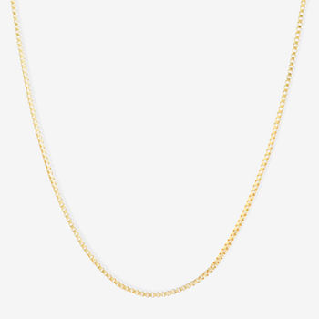 Silver Reflections 24K Gold Over Brass 18-24" Box Chain Necklace