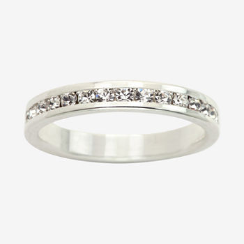 Sparkle Allure Crystal Pure Silver Over Brass Cocktail Ring