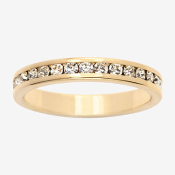Sparkle Allure Crystal 14K Gold Over Brass Cocktail Ring