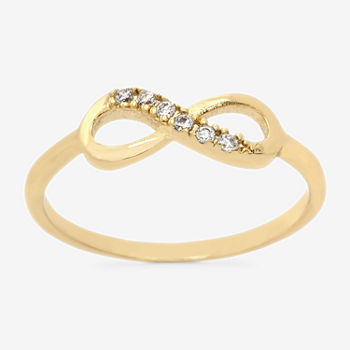 Sparkle Allure Cubic Zirconia 14K Gold Over Brass Infinity Band