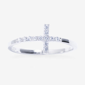 Silver Treasures Sterling Silver Cross Band